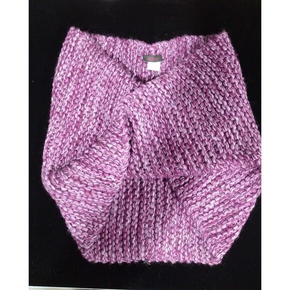 Echo Design Dark Purple Variegated Bulky Knit Infinity Scarf NWT - Picture 3 of 3